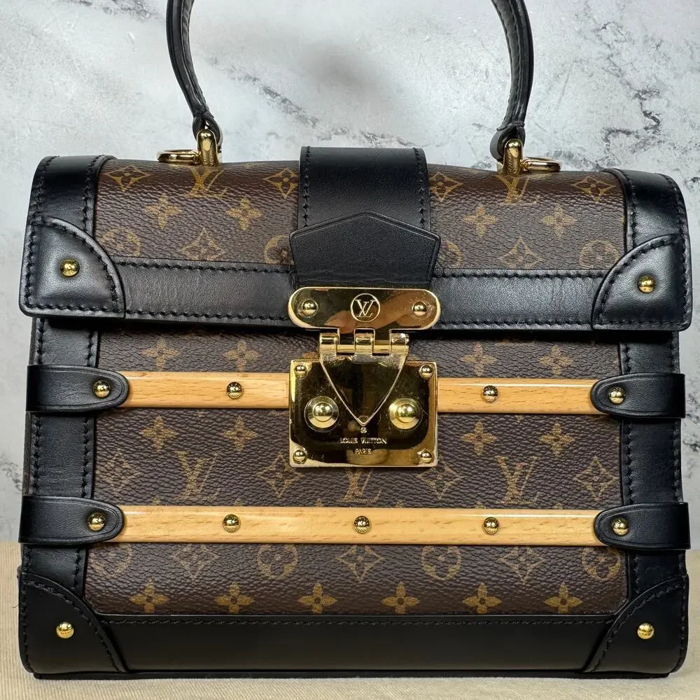 Louis Vuitton Trianon Trunk bag PM Monogram Wood LV crossbody tote Rare Handbag